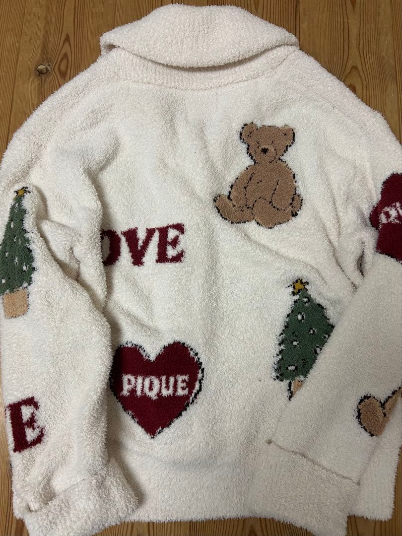 美品✨ジェラートピケ　HOLIDAY　ジャガードショールカーディガン　クマ