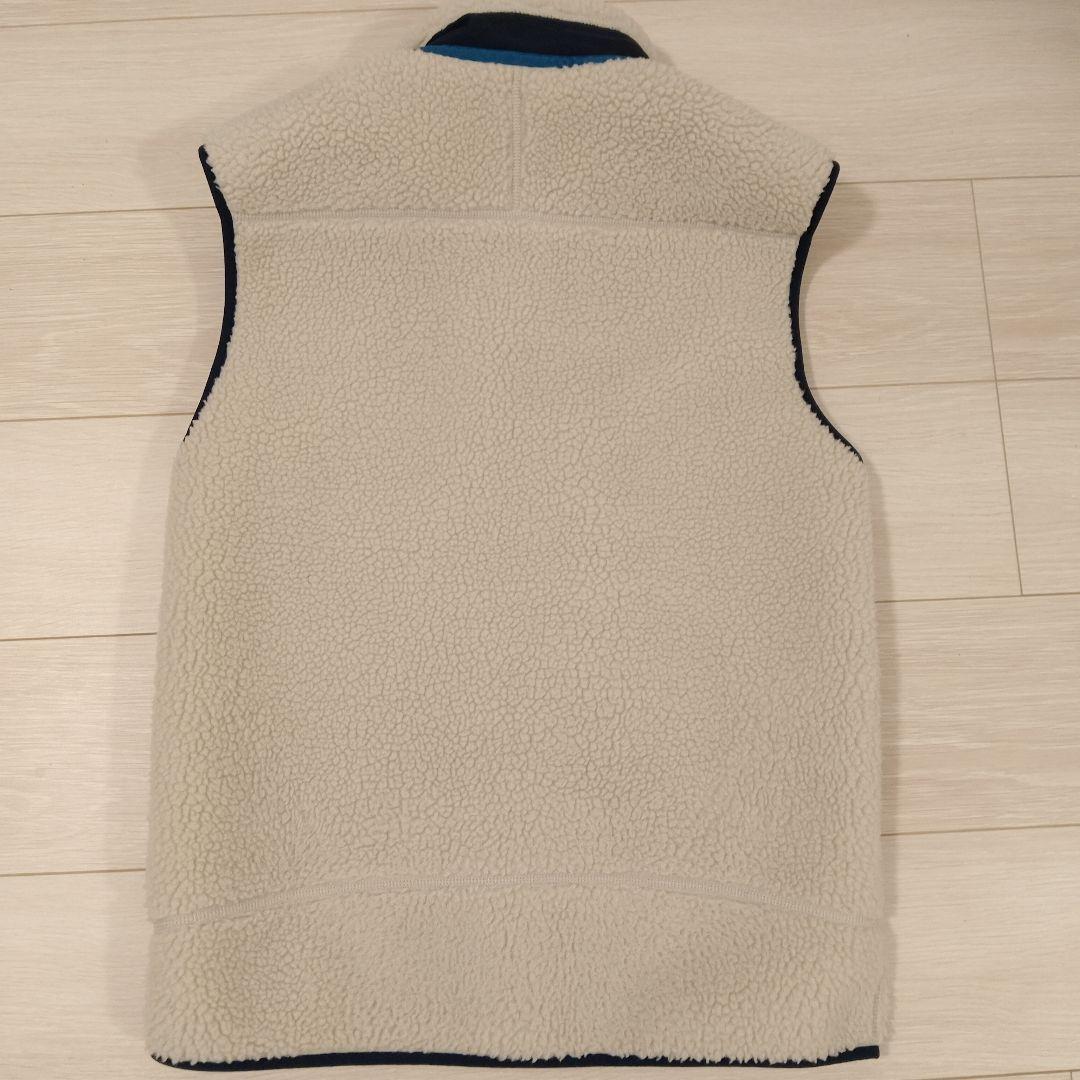 patagonia フリースベスト Sサイズ ベージュ/ネイビー
