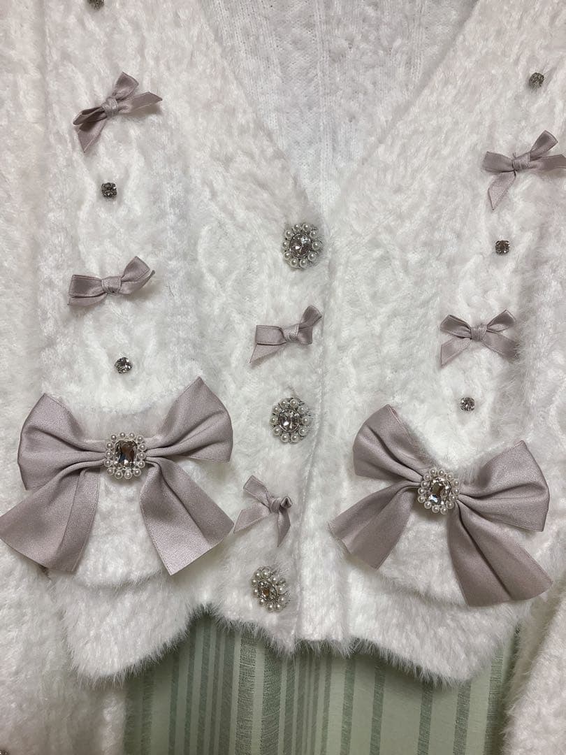 NOEMIE 完売色含む♡メニーリボンビジューシャギーカーデ2点セット