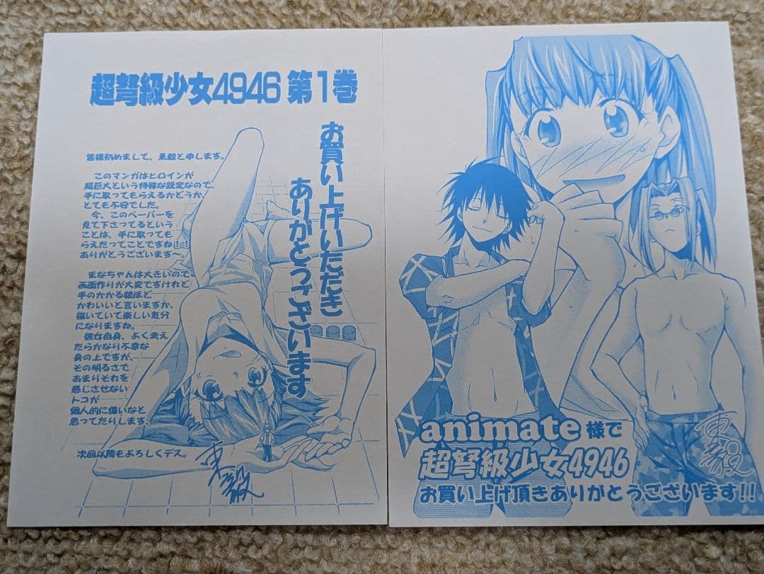 超弩級少女4946　購入特典ペーパー2種
