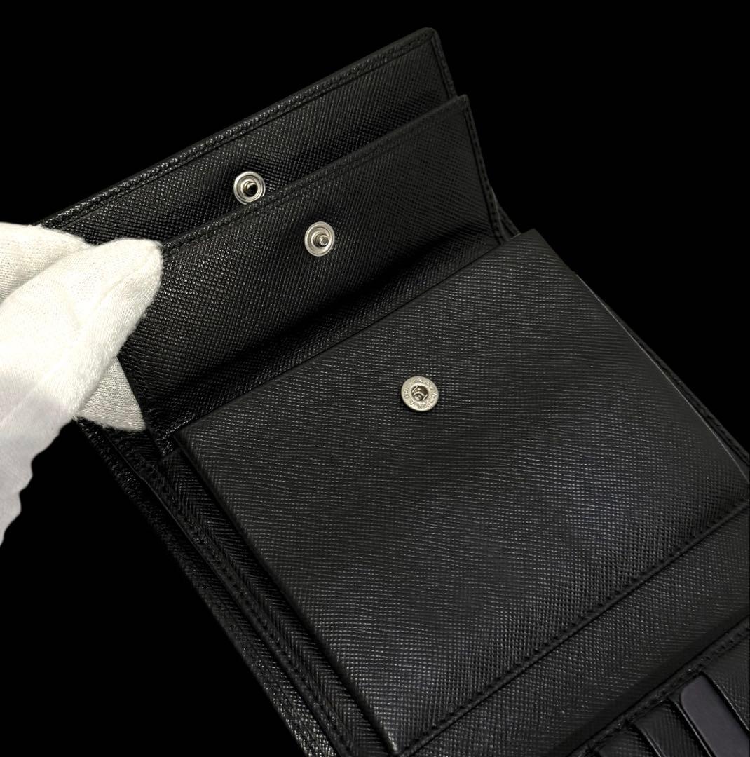 人気‼️PRADA プラダ サフィアーノ レザー 財布 三角ロゴ 黒 正規品
