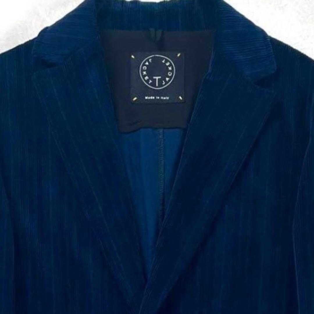 未使用級T-JACKET XLコーデュロイ デザイリング加工イタリア製 シングル