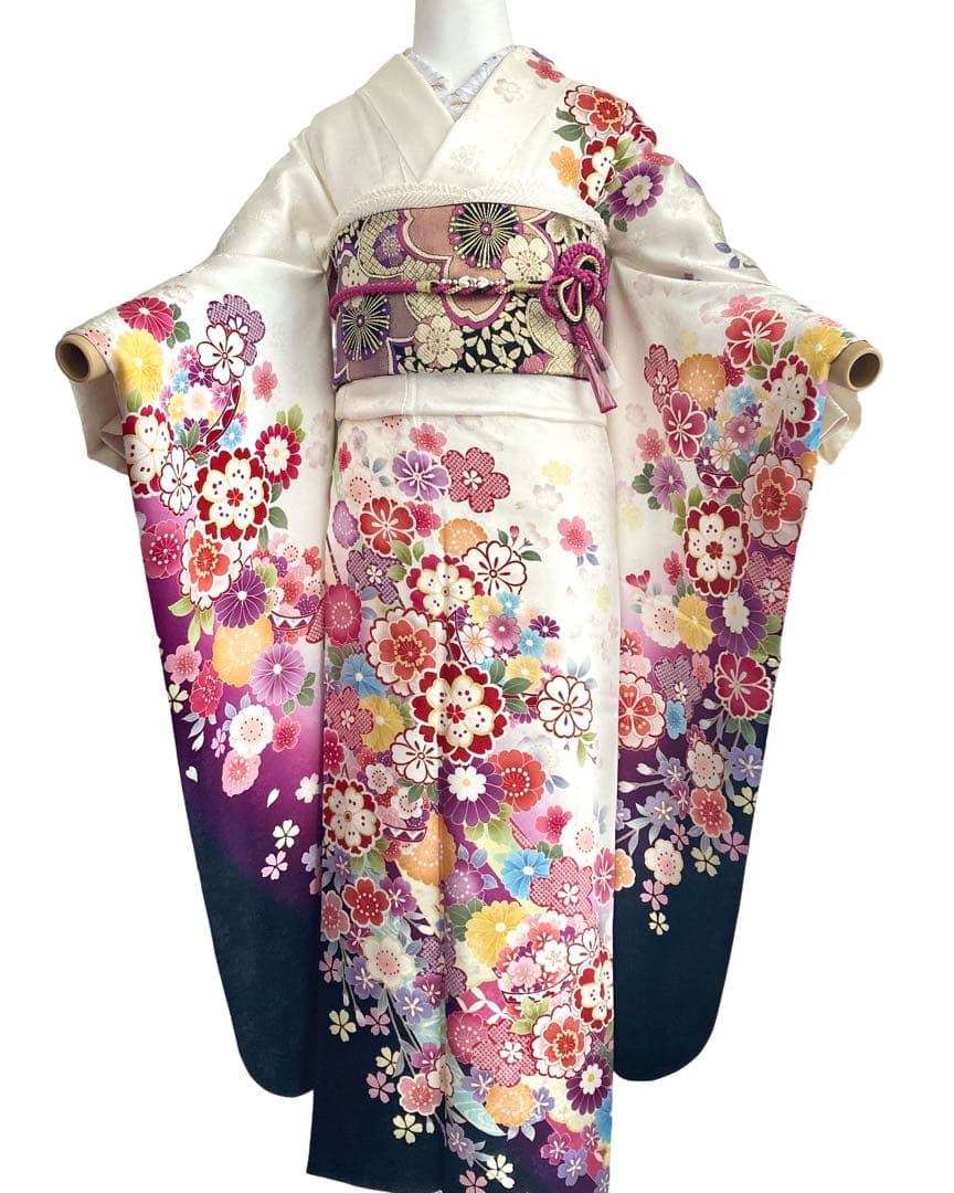 成人式 白 華やか 振袖6点セット‼️振袖セット‼️ NO5 ま19 フルセット可能