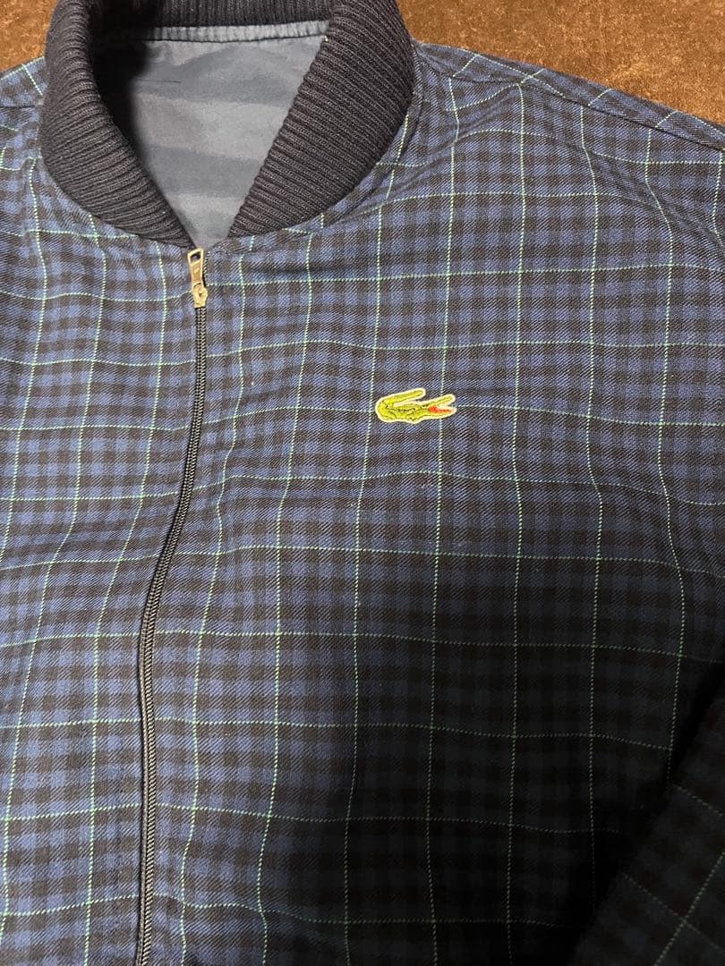 g*y様 Lacoste ネイビー チェック柄 ジャケット　リバーシブル