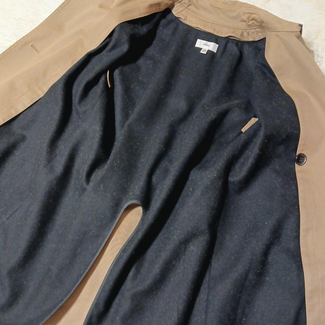 極美品★HYKE トレンチコート ライナー付 タイトフィット ベルト ベージュ