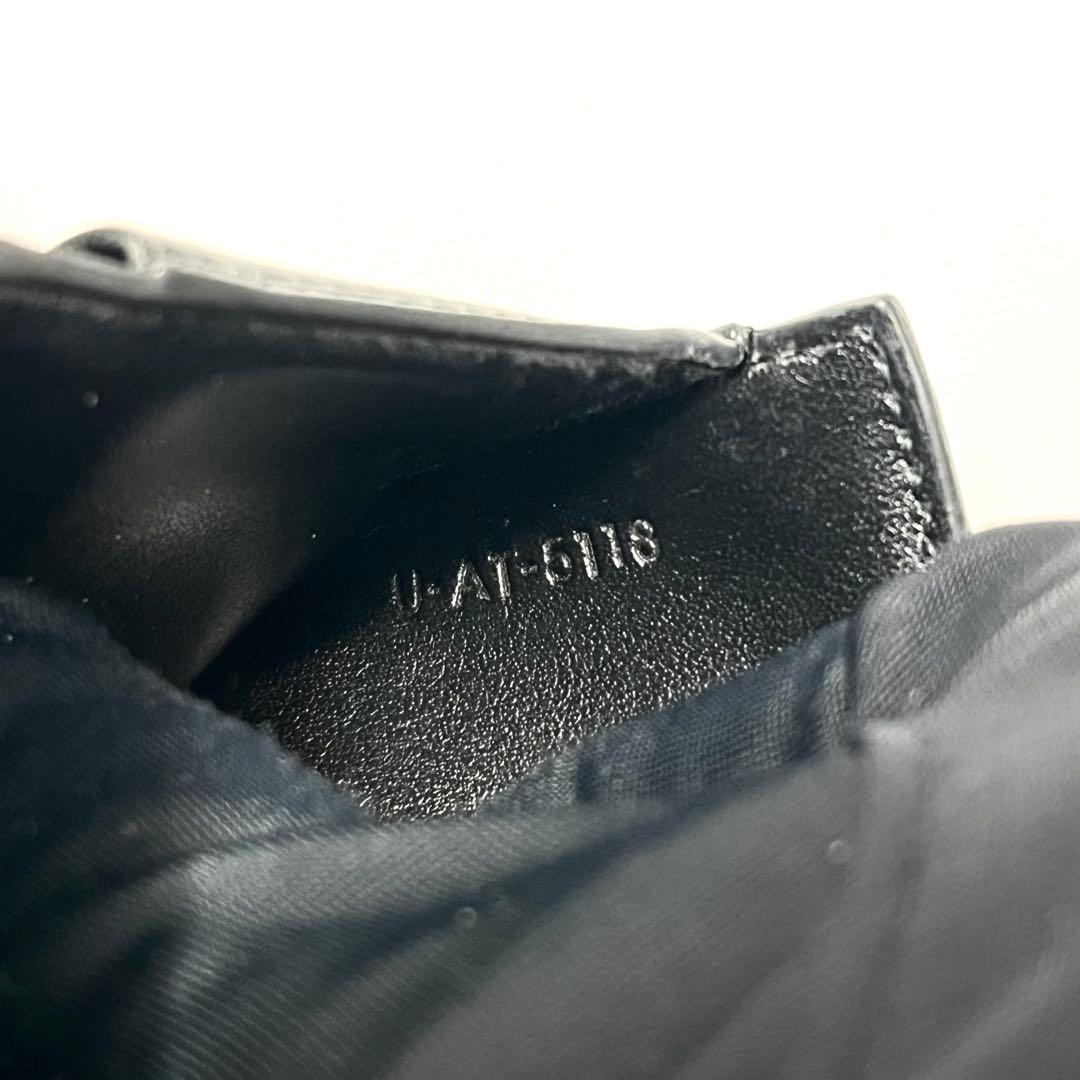 レア✨セリーヌ 三つ折り財布 スモールウォレット 刻印 レザー ブラック