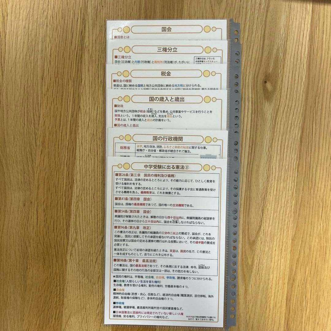 匿名配送　中学受験・頻出用語・ポイントにしぼったまとめカード
