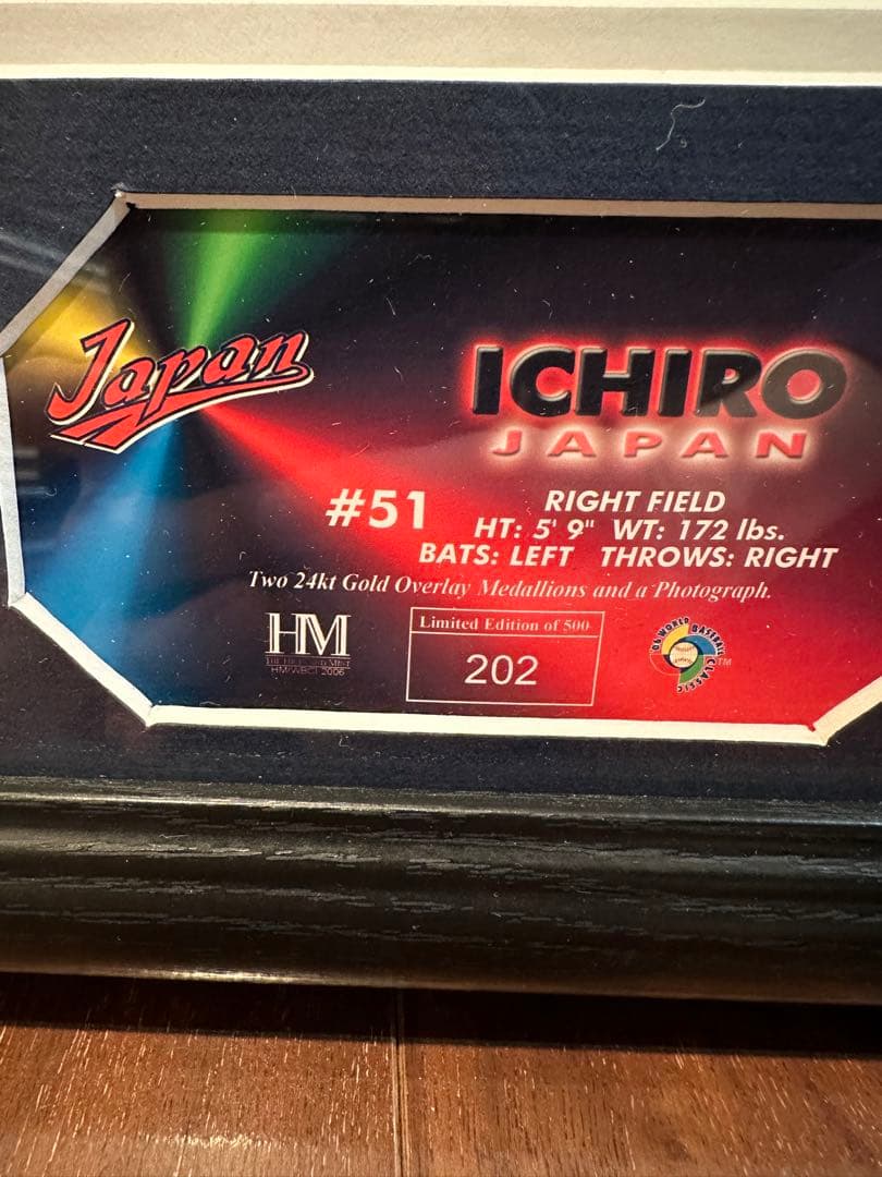 WBC2006 イチロー　フォトプラーク