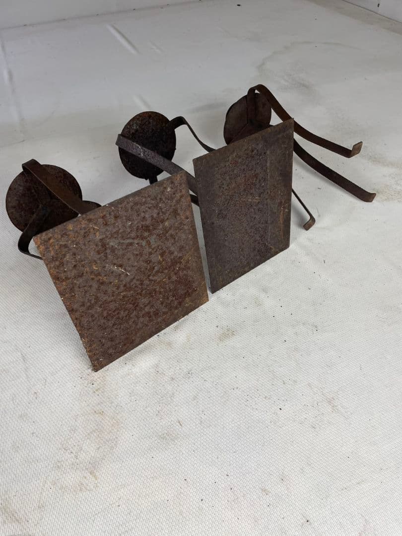 時代　鉄製　燭台スタンド 3点セットss2