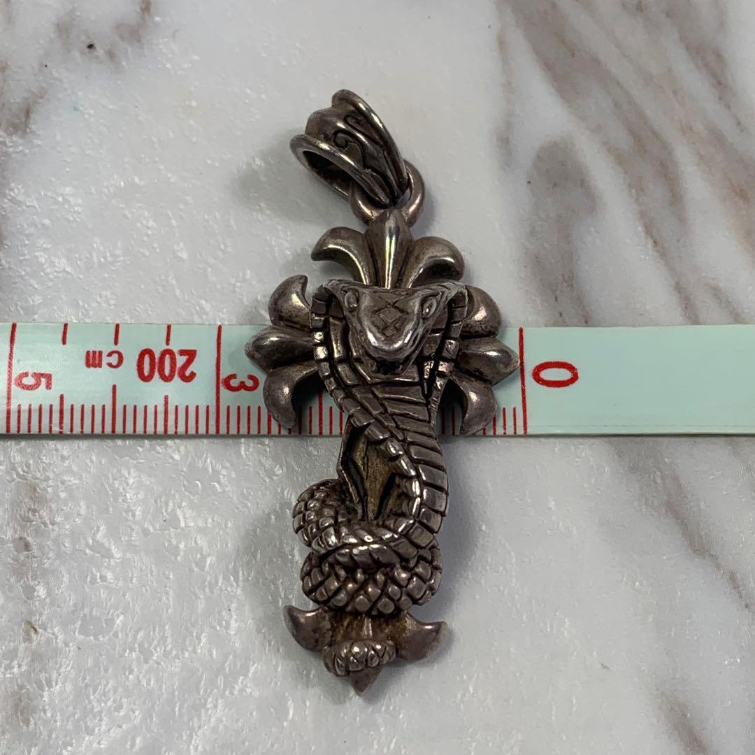 アクセサリー vintage silver925 snake cross pendant