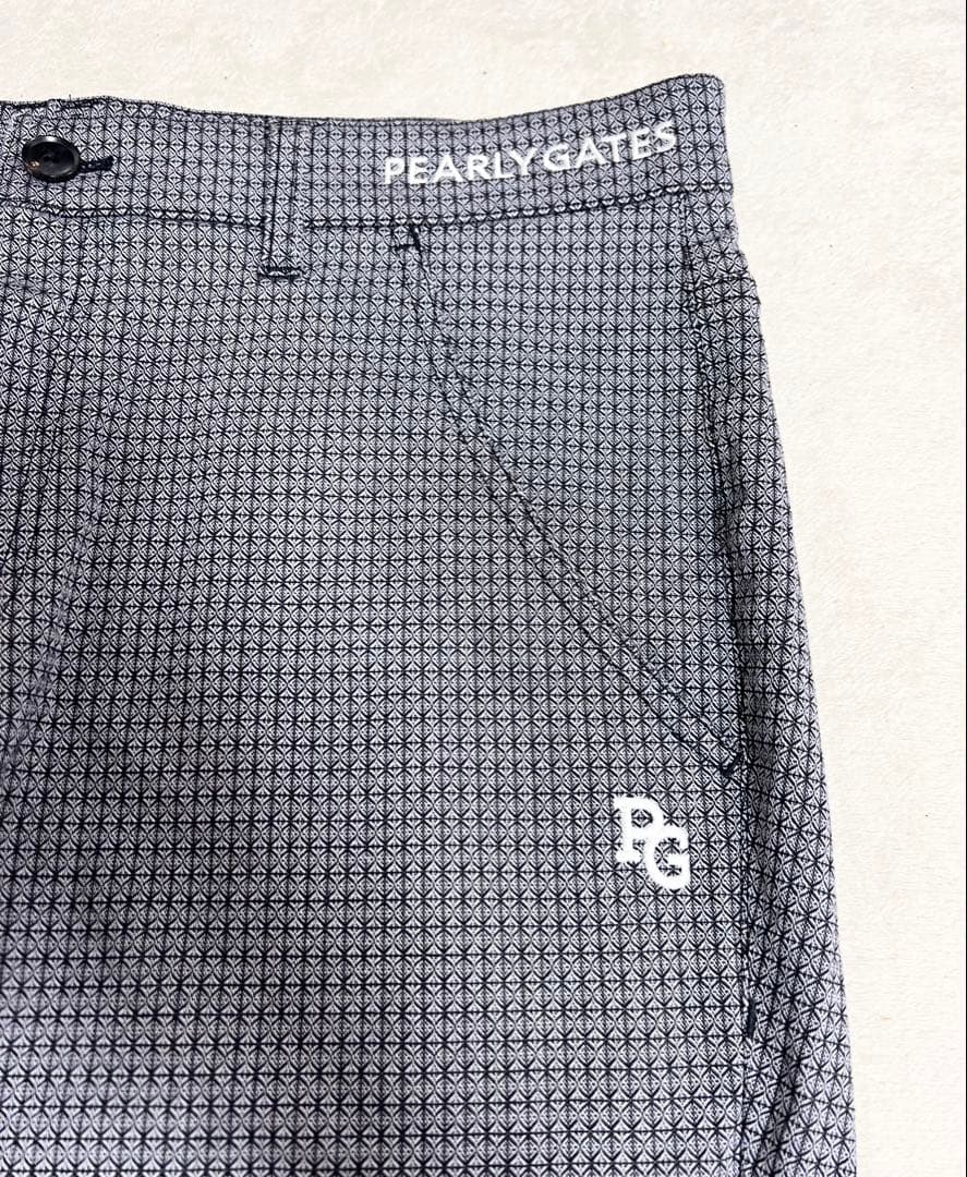 パーリーゲイツ　ゴルフパンツ　ロングパンツ C/Puドビー変形ダイヤ柄ストレッチ