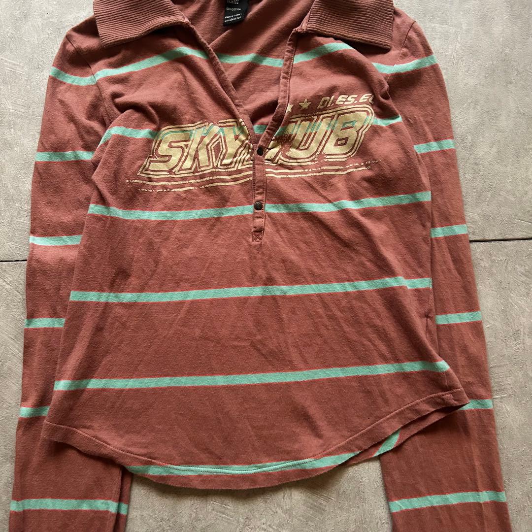 トップス diesel grunge boarder long sleeve shirt