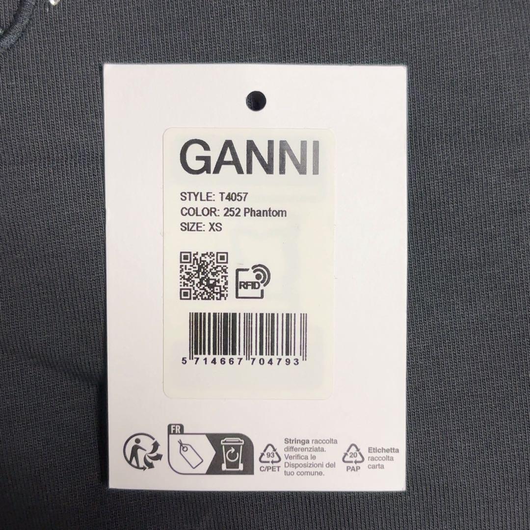 ganni ガニー Tシャツ ヘビーコットンドロップショルダーハート