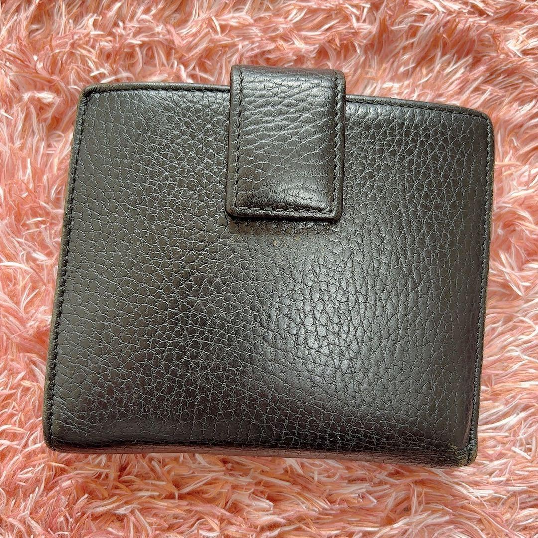 GUCCI グッチ　財布　二つ折り財布　折り財布　ウォレット　ブラック　ゴールド