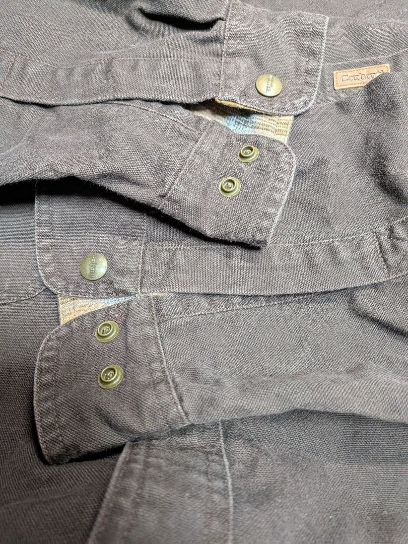 Carhartt 2009年製カーハートコットンダックシャツ 裏ネル濃いブラウン