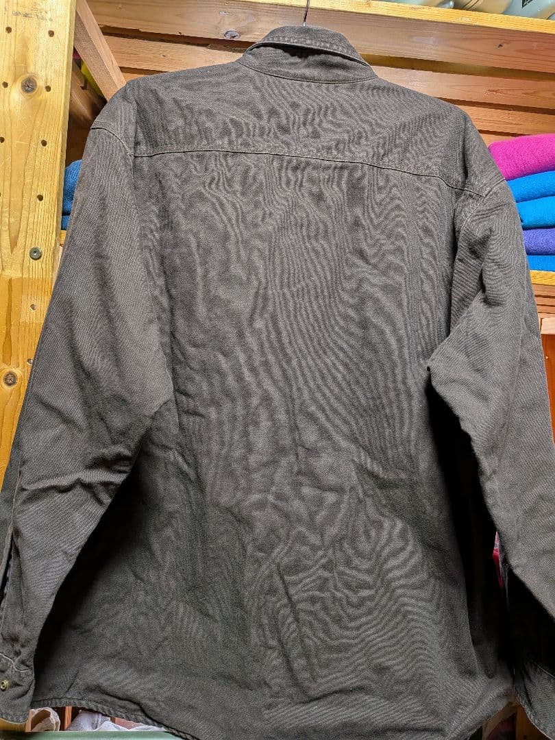 Carhartt 2009年製カーハートコットンダックシャツ 裏ネル濃いブラウン