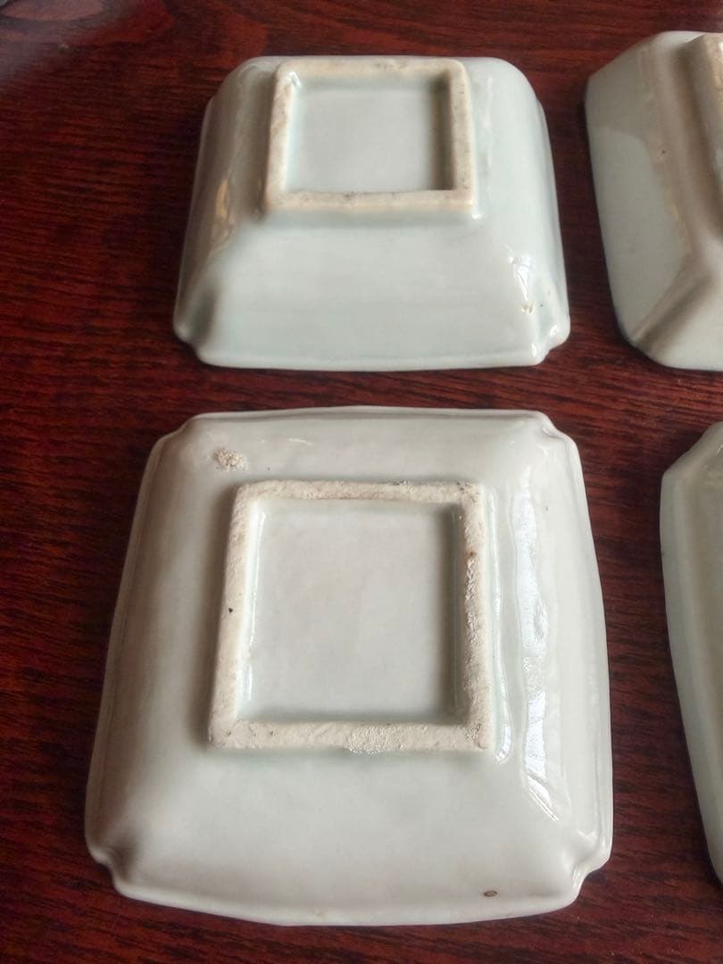 アンティーク 白磁 陽刻 豆皿 小皿 4枚