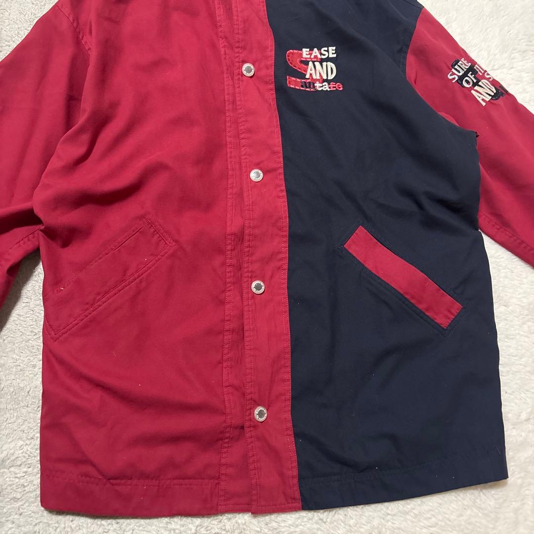 90's サンタフェ　フードジャケット ビッグロゴ バイカラー 赤黒 日本製