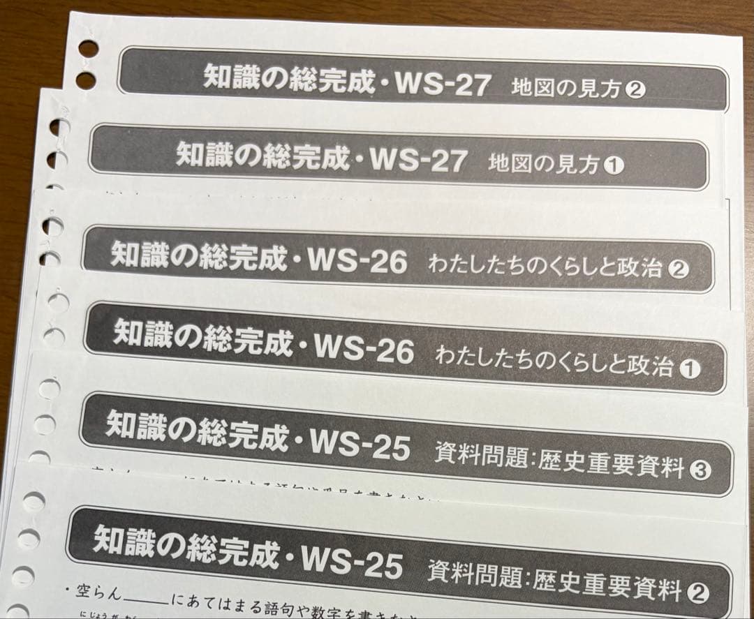 【美品】SAPIX　６年　土特　社会　知識の総完成WS-01〜WS-36