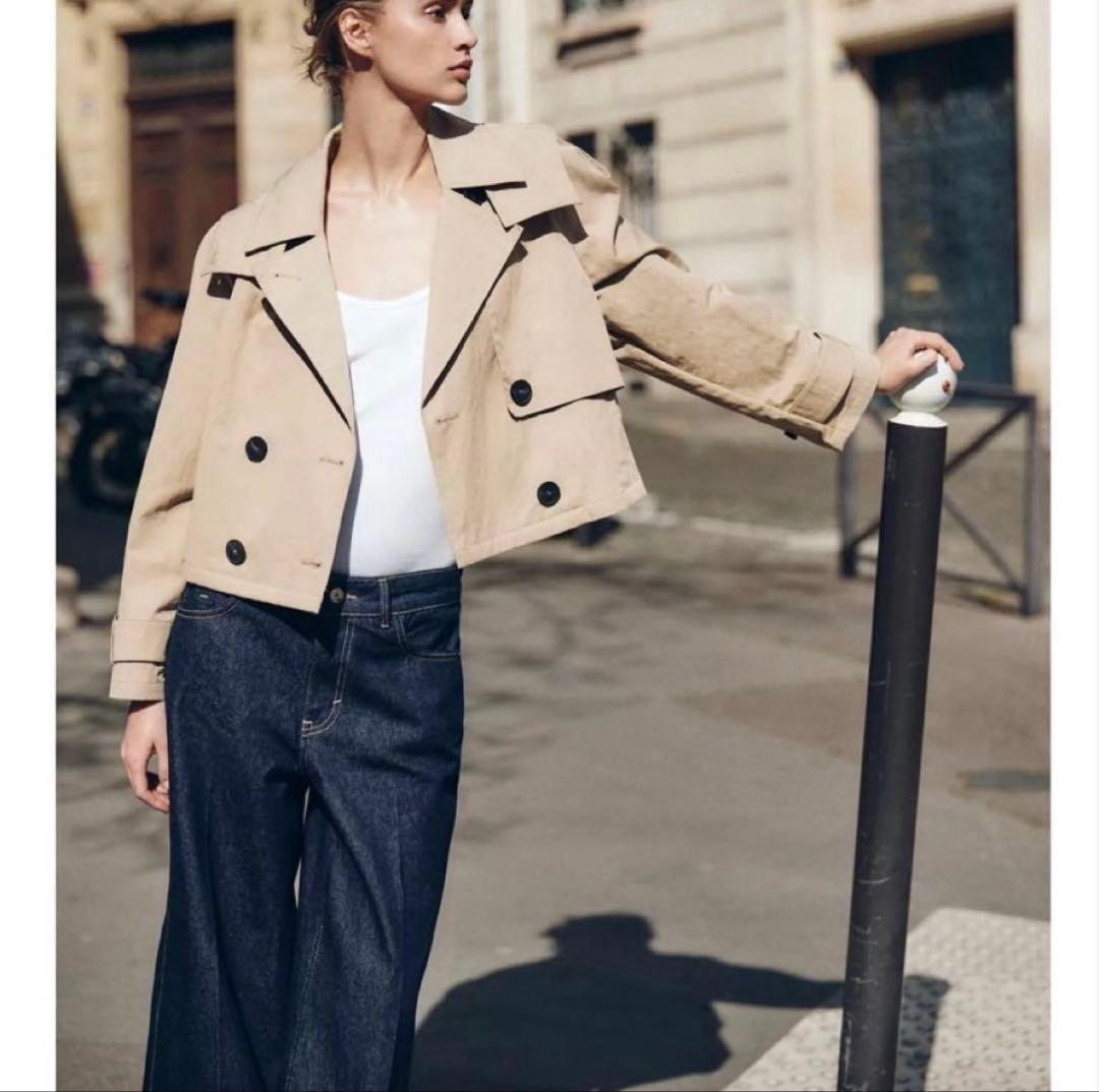フード付きショートトレンチコート ZARA