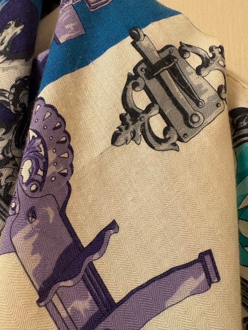 HERMES カシシル　カシミヤ　シルク　ストール エルメス