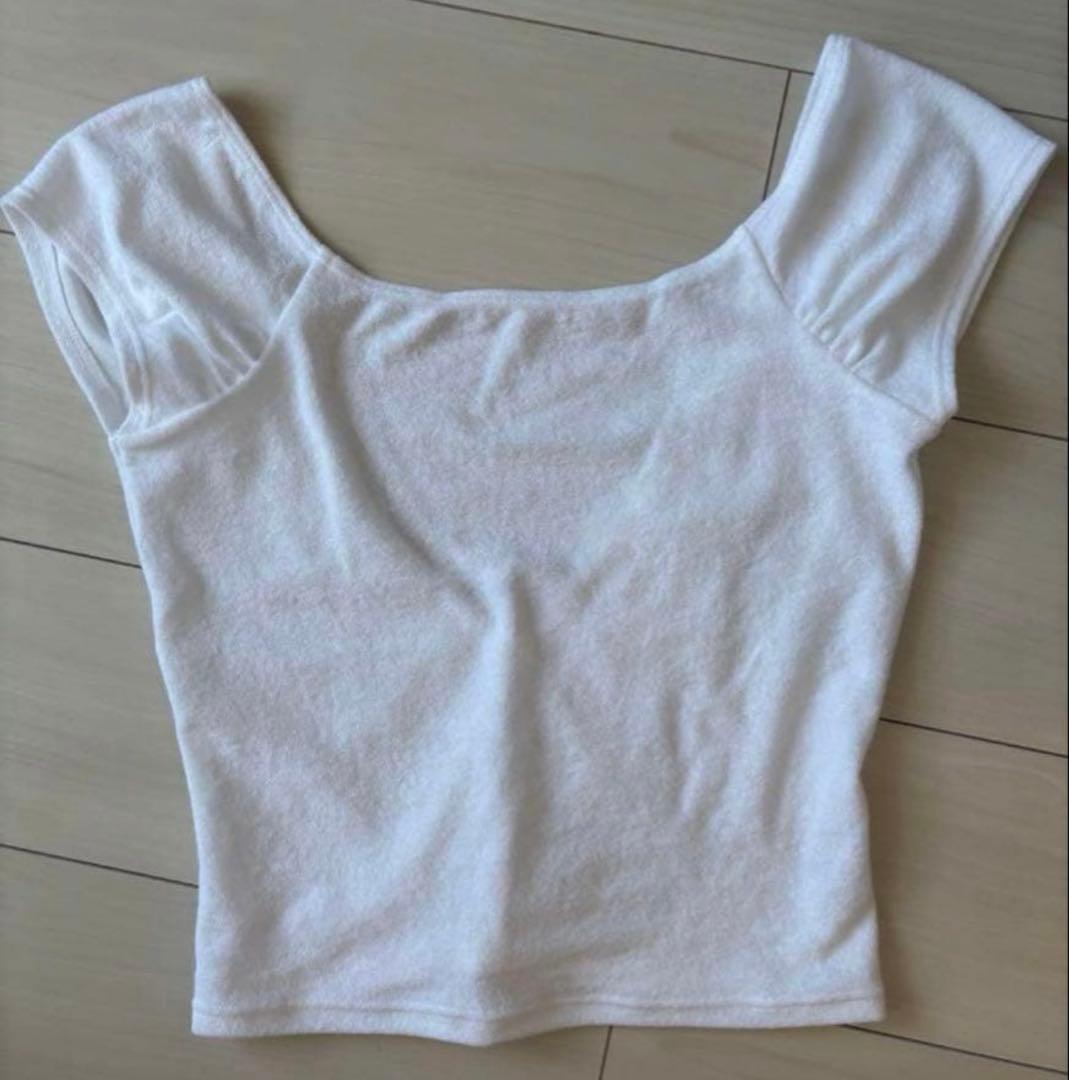 未使用　draw drawers レオタードパイルTシャツ　ホワイト　白