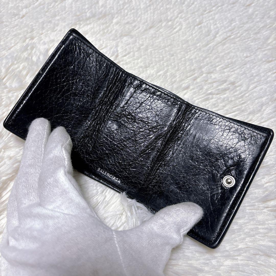 ✩付属品完備⭐︎BALENCIAGA バレンシアガ 三つ折り財布 グラフィティ 黒
