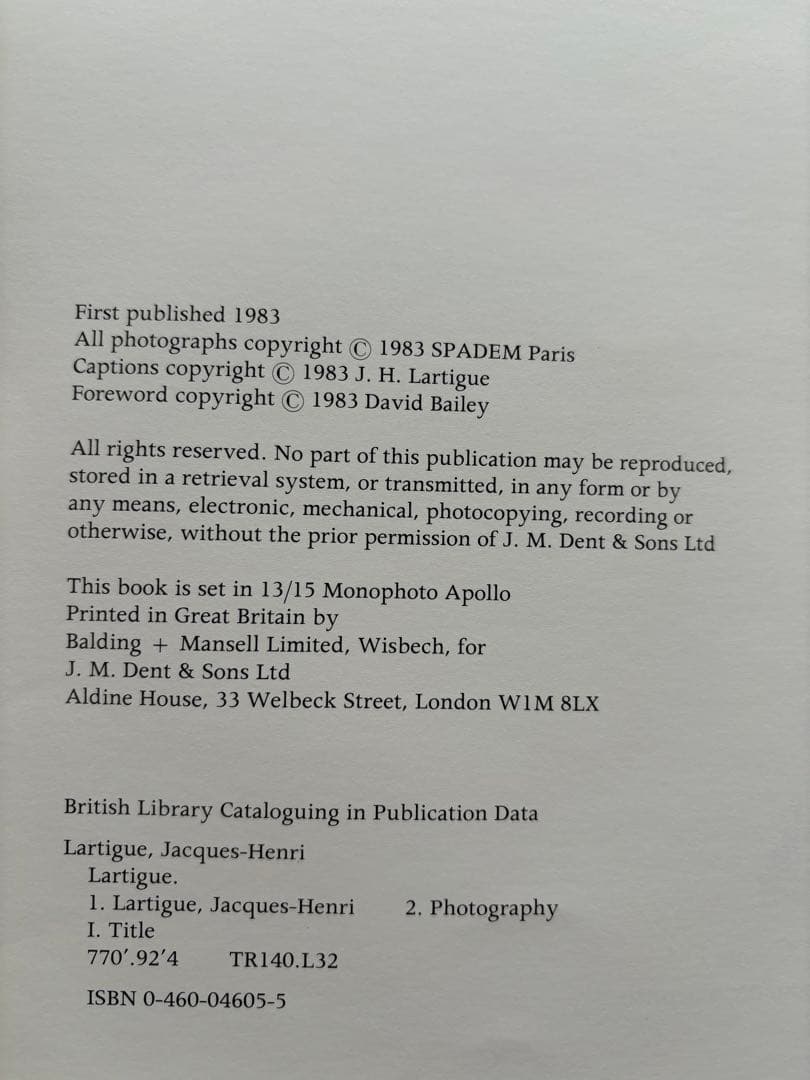 Lartigue: Photographs 1970-1982 ラルティーグ
