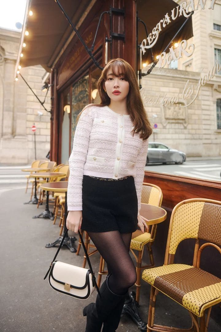 トップス Herlipto Bristol Tweed Knit Cardigan M