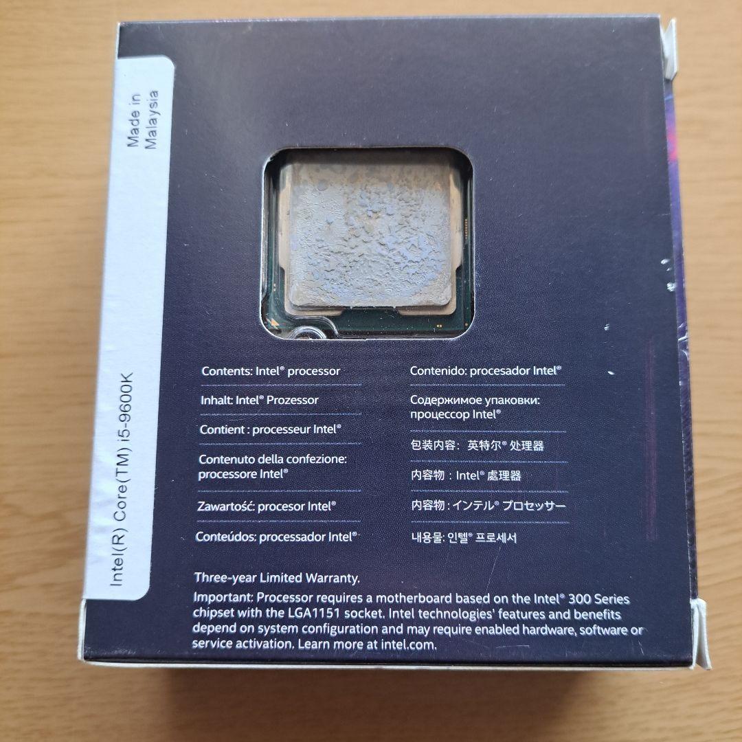 【中古品】Intel Core i5-9600K CPU LGA1151