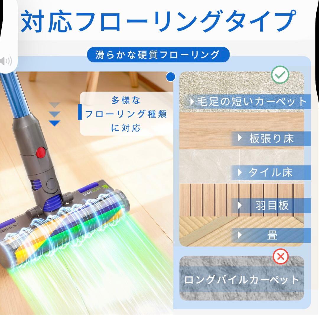 ダイソン V12 ヘッド SV18 ソフトローラー　交換　互換ヘッド 緑色LED