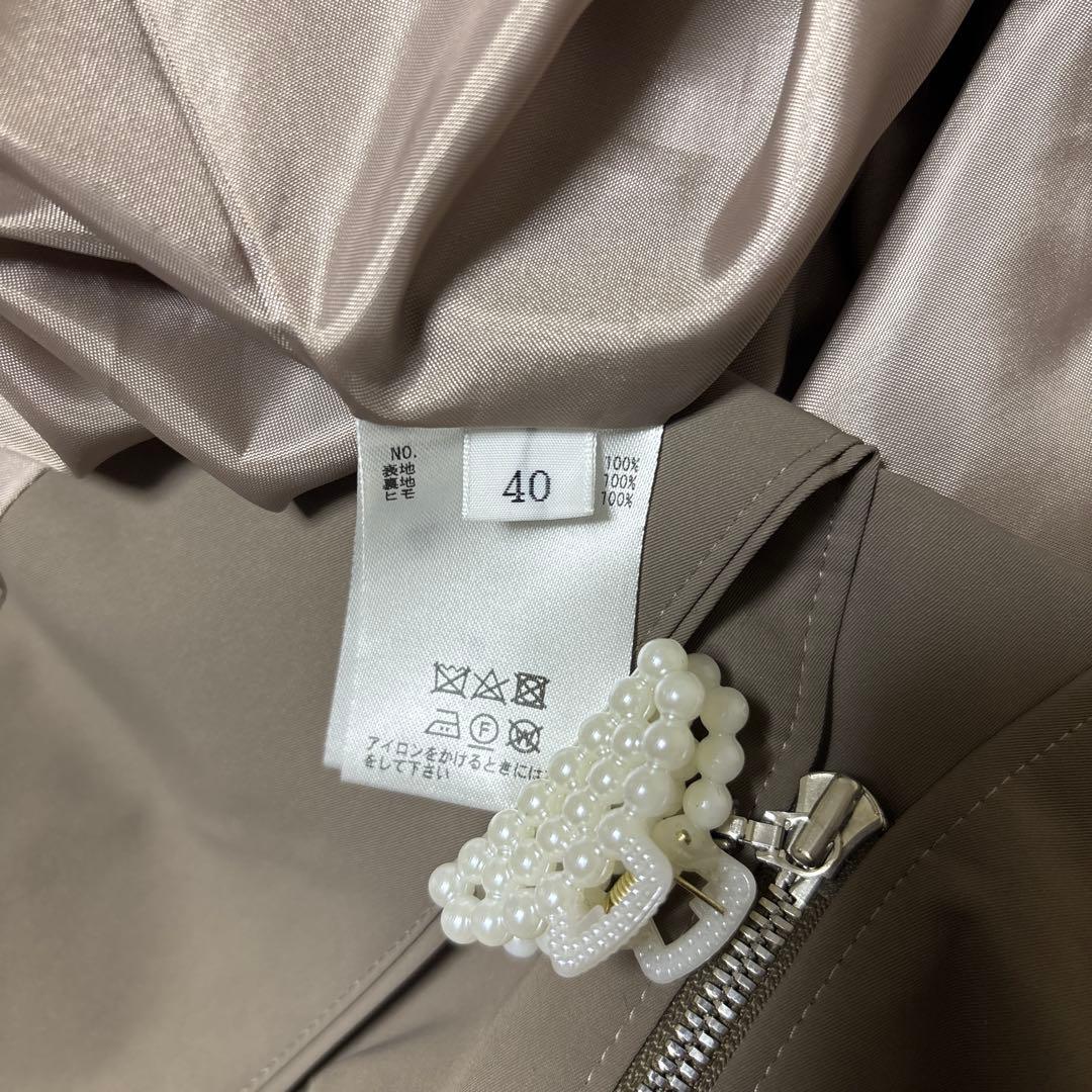 blanc vert ブランベール キラキラ装飾 フーデットコート 40 L