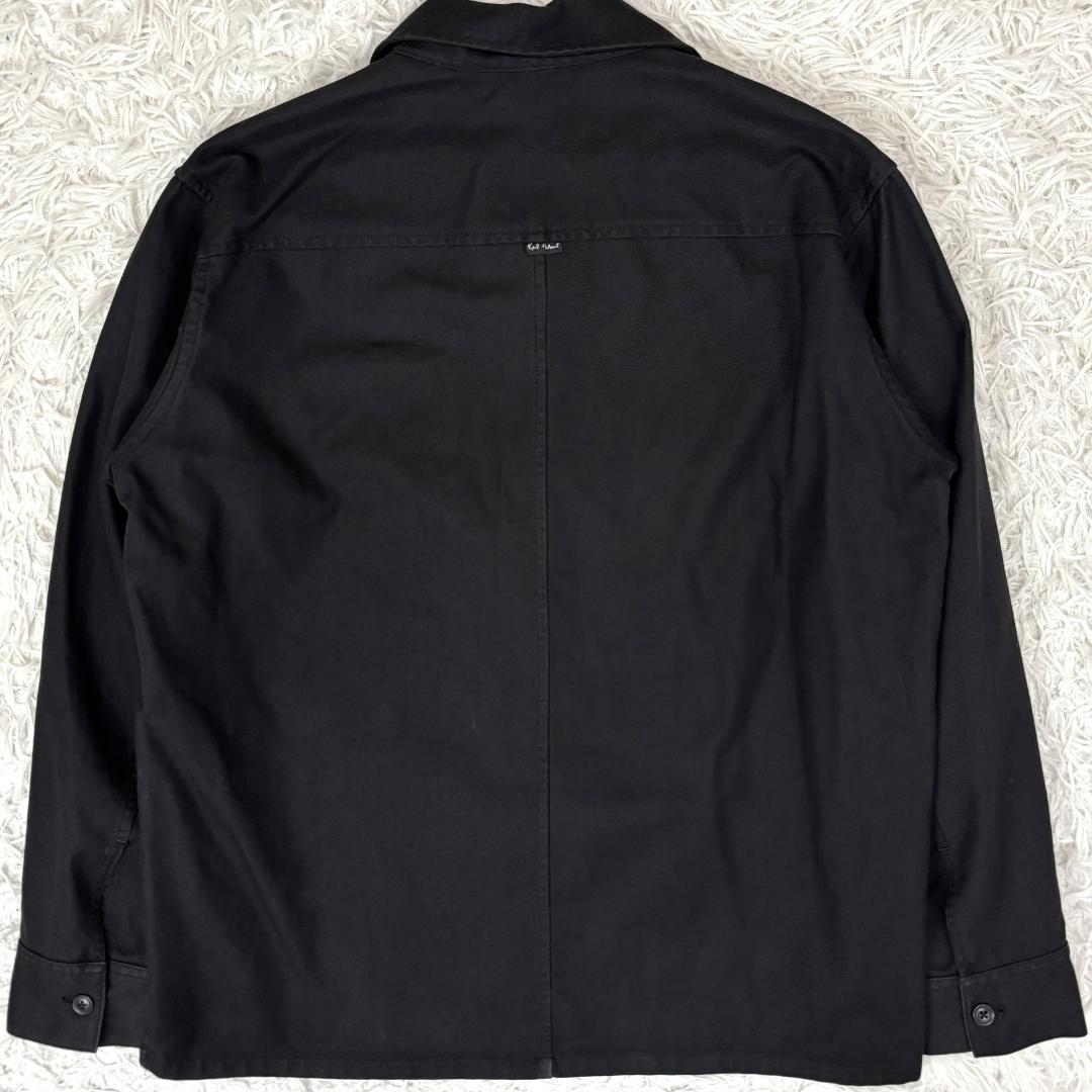 Karl Helmut　刺繍ロゴ　黒　ワークジャケット　Lサイズ　チェック裏地