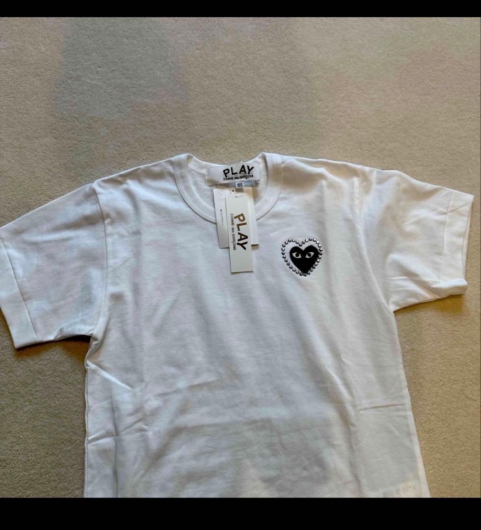 ☆コムデギャルソン　ロゴラインストーンTシャツ☆新品未使用　XXS プレイ