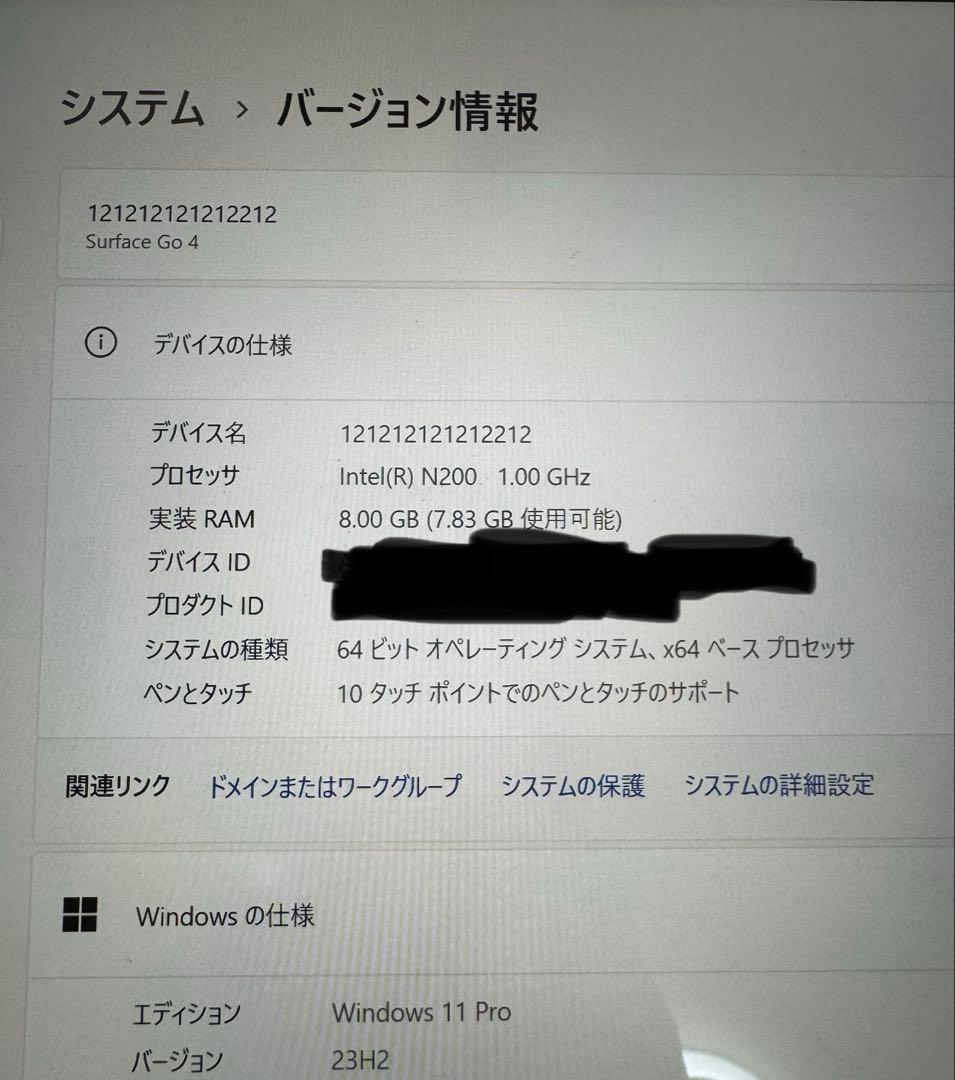 Surface Go 4 8GB 64GB 純正キーボード付 バッテリー良好美品