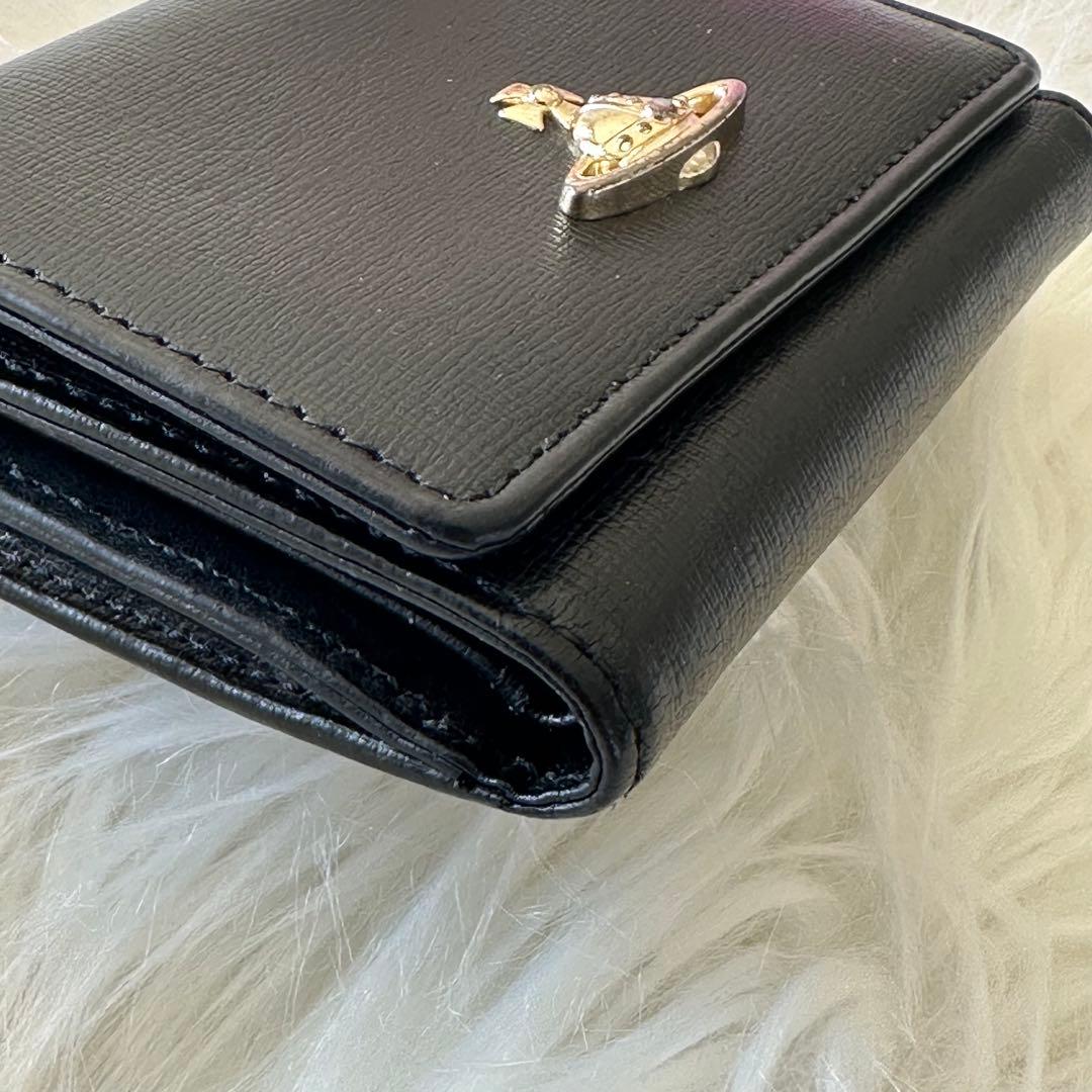 美品✨Vivienne Westwood 三つ折り財布 ブラック レザー