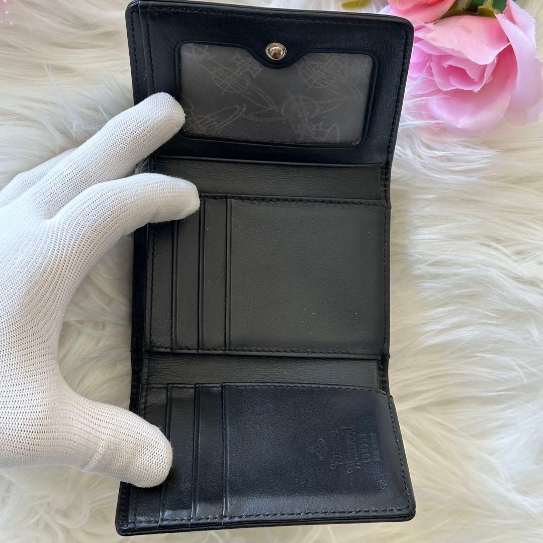 美品✨Vivienne Westwood 三つ折り財布 ブラック レザー