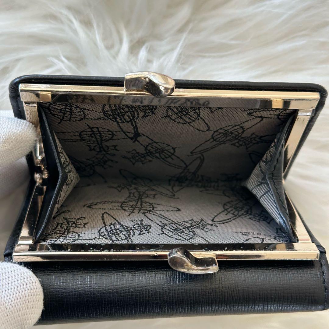 美品✨Vivienne Westwood 三つ折り財布 ブラック レザー