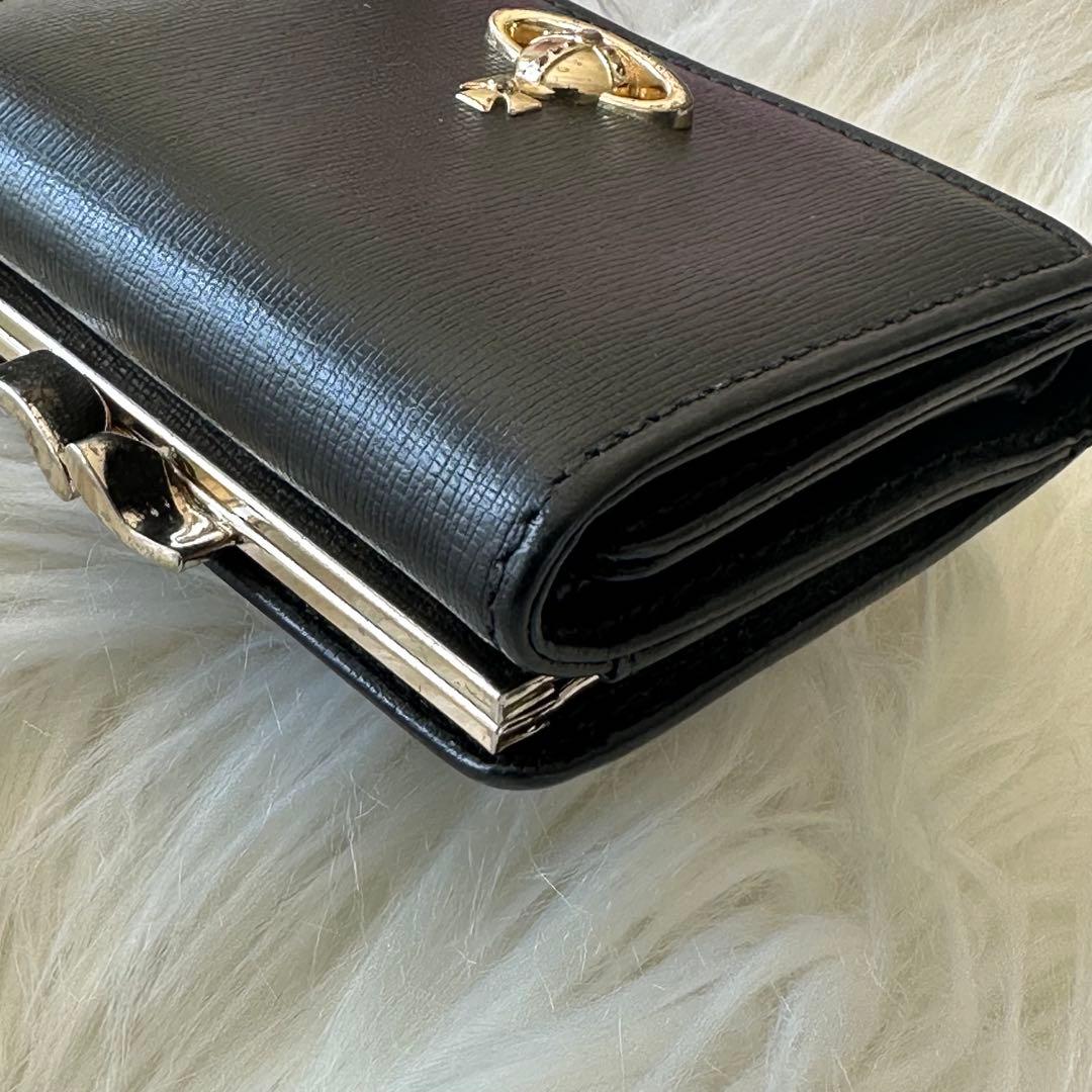 美品✨Vivienne Westwood 三つ折り財布 ブラック レザー