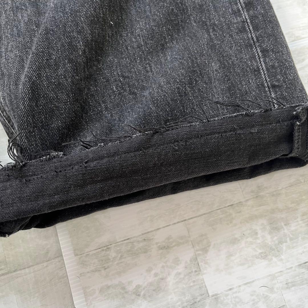 moussy CROSS WAIST WIDE ストレートS丈直し　ブラック
