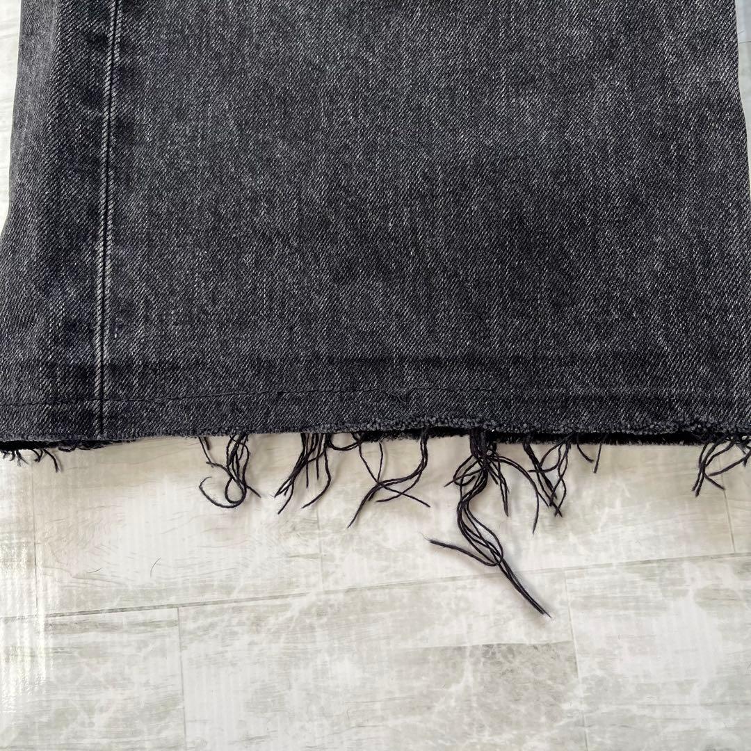 moussy CROSS WAIST WIDE ストレートS丈直し　ブラック