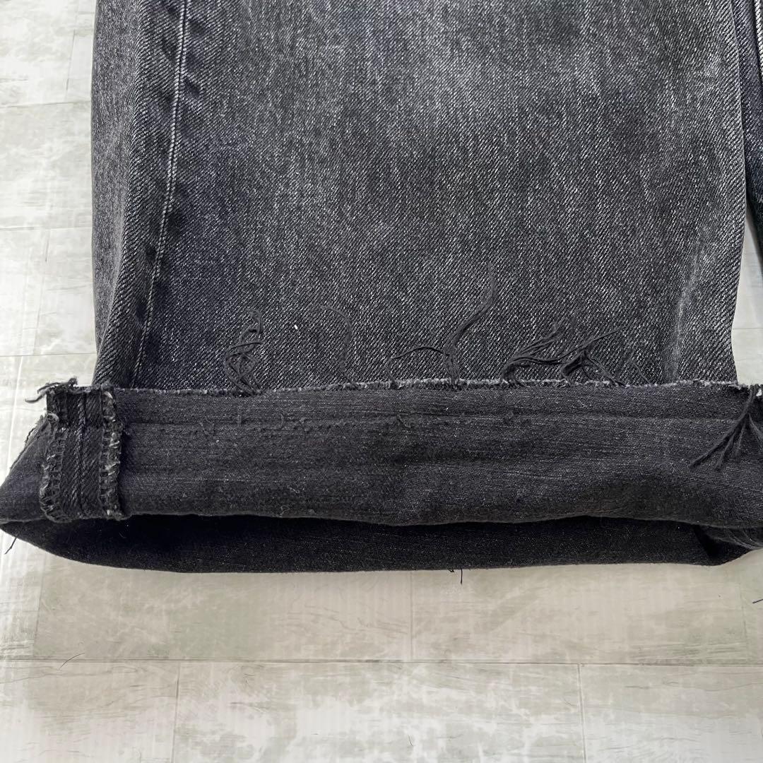 moussy CROSS WAIST WIDE ストレートS丈直し　ブラック