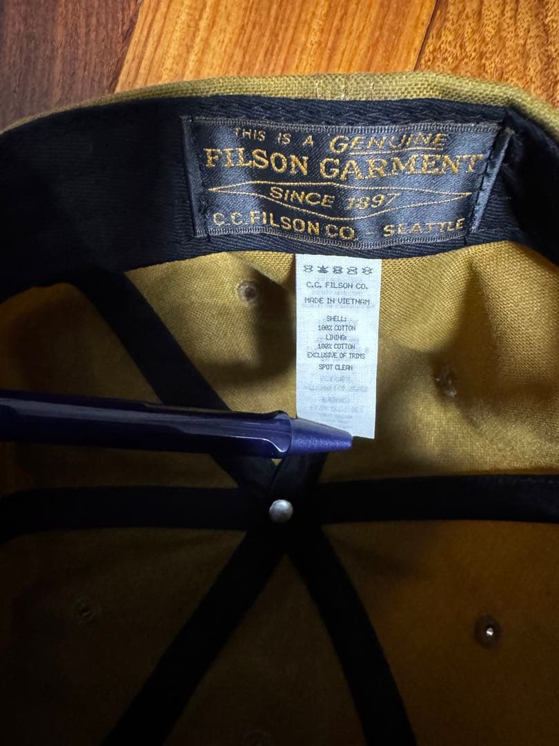 FILSON フィルソン ワークキャップ タン ティンクロス オイルド ワックス