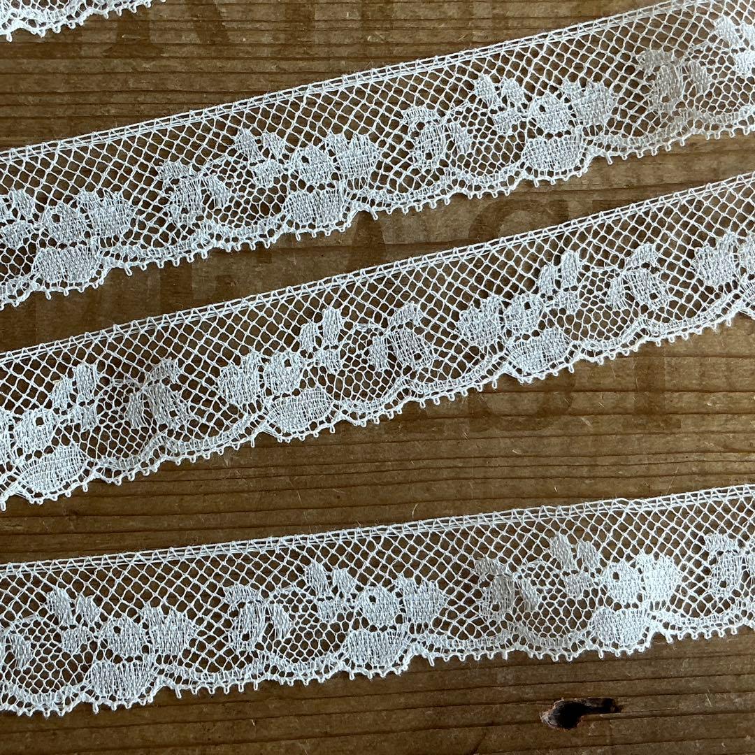 ♡計１０ｍ♡　フランスアンティーク　未使用　ヴァランシエンヌレース　コットン