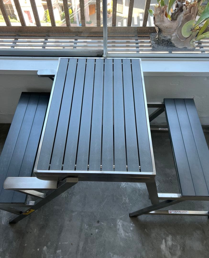 テーブル・チェア・ハンモック DULTON STAINLESS TABLE & BENCH WPC