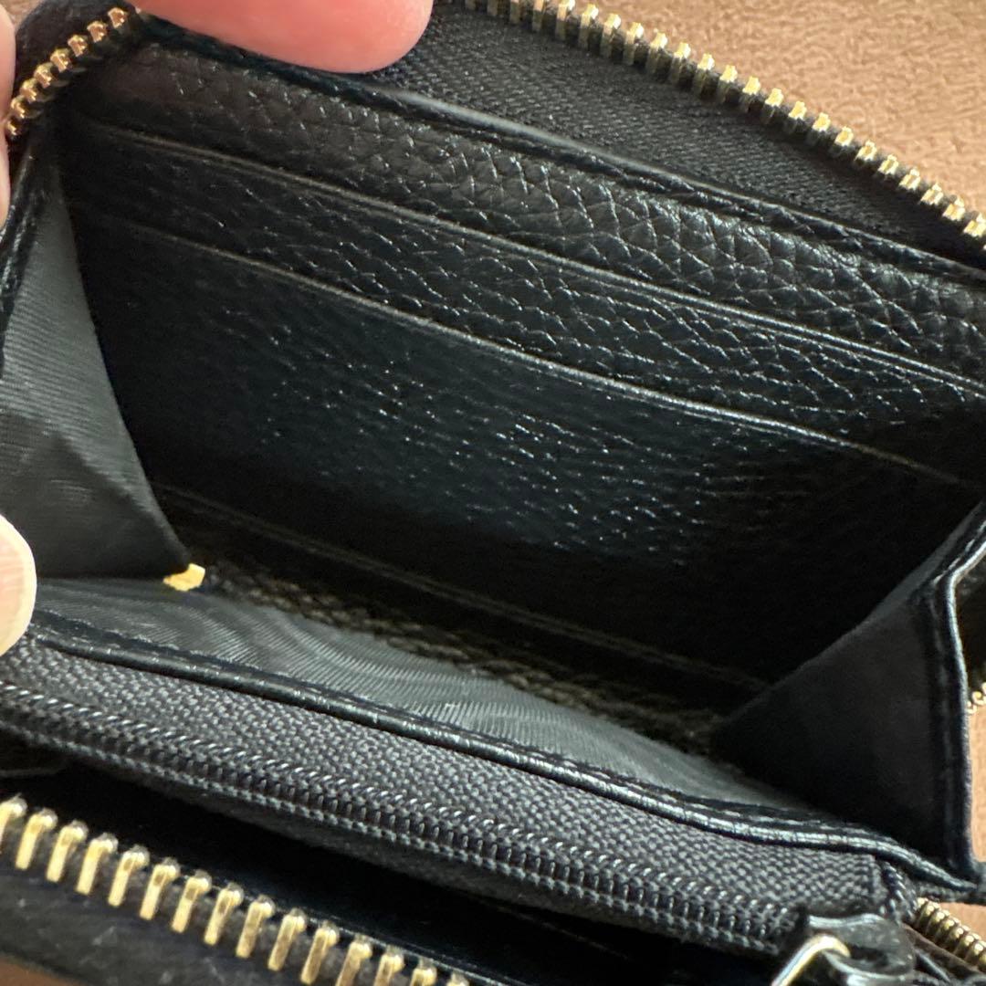 GUCCI グッチ　GGソーホー　レザー　ミニウォレット 黒