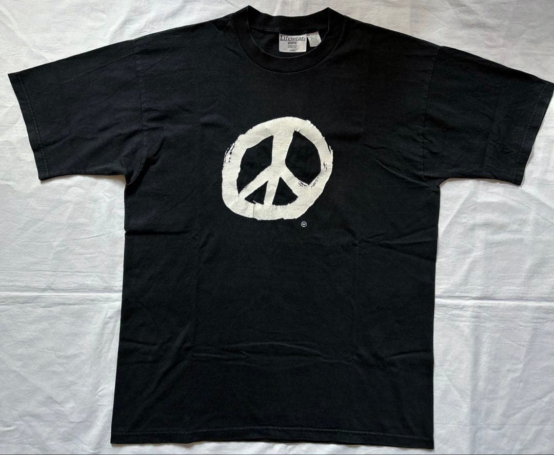 レア 90s ピースマーク アインシュタイン Tシャツ ブラック L usa製