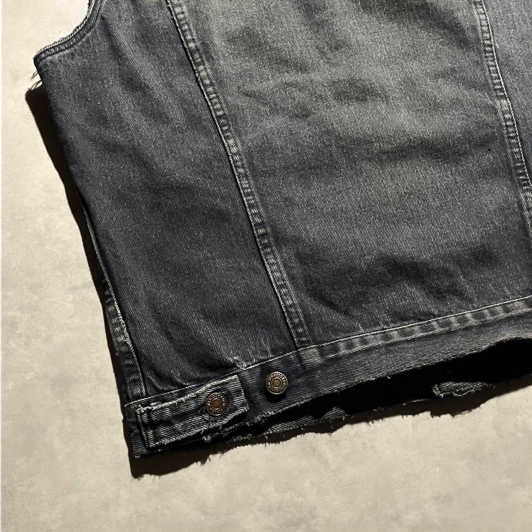 トップス 90s levis black denim vest jacket y2k