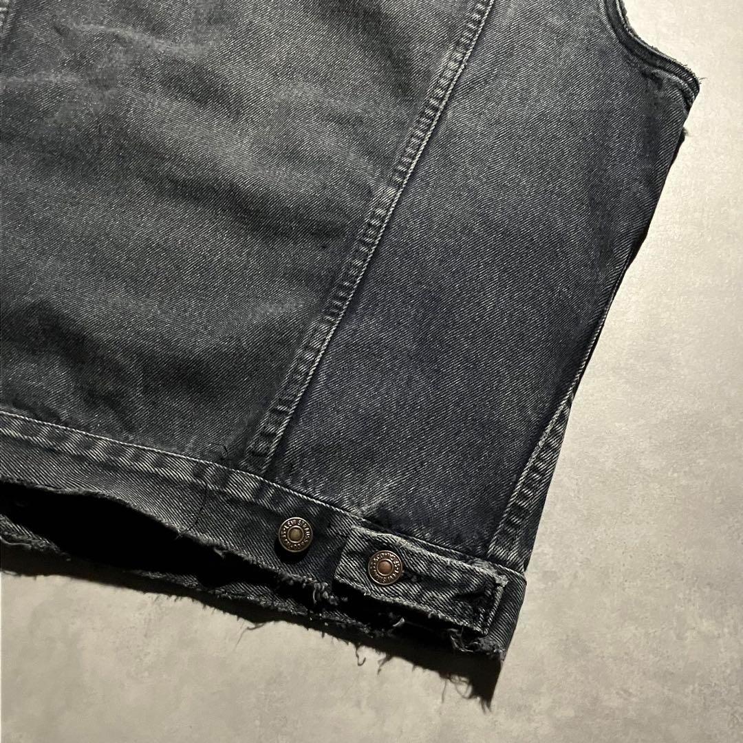 トップス 90s levis black denim vest jacket y2k