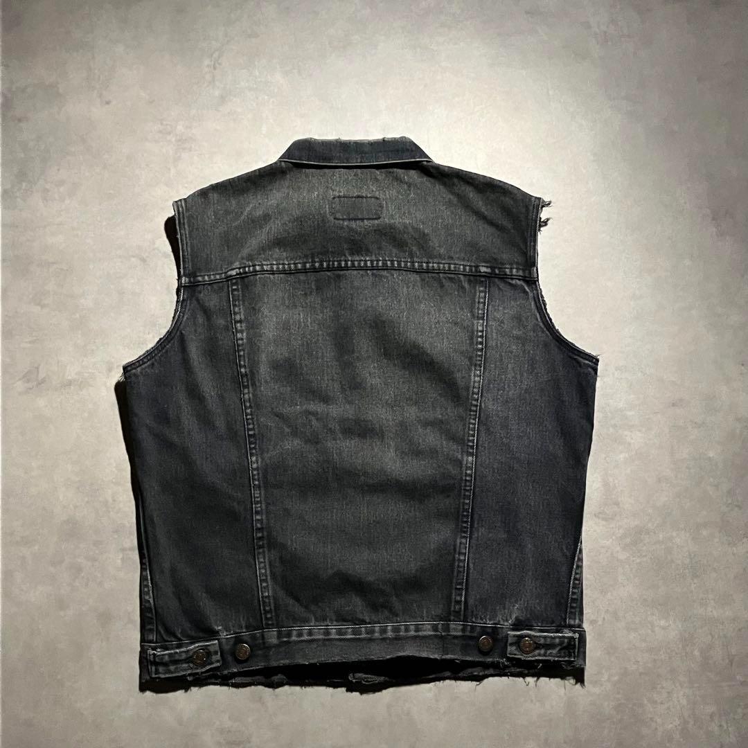 トップス 90s levis black denim vest jacket y2k